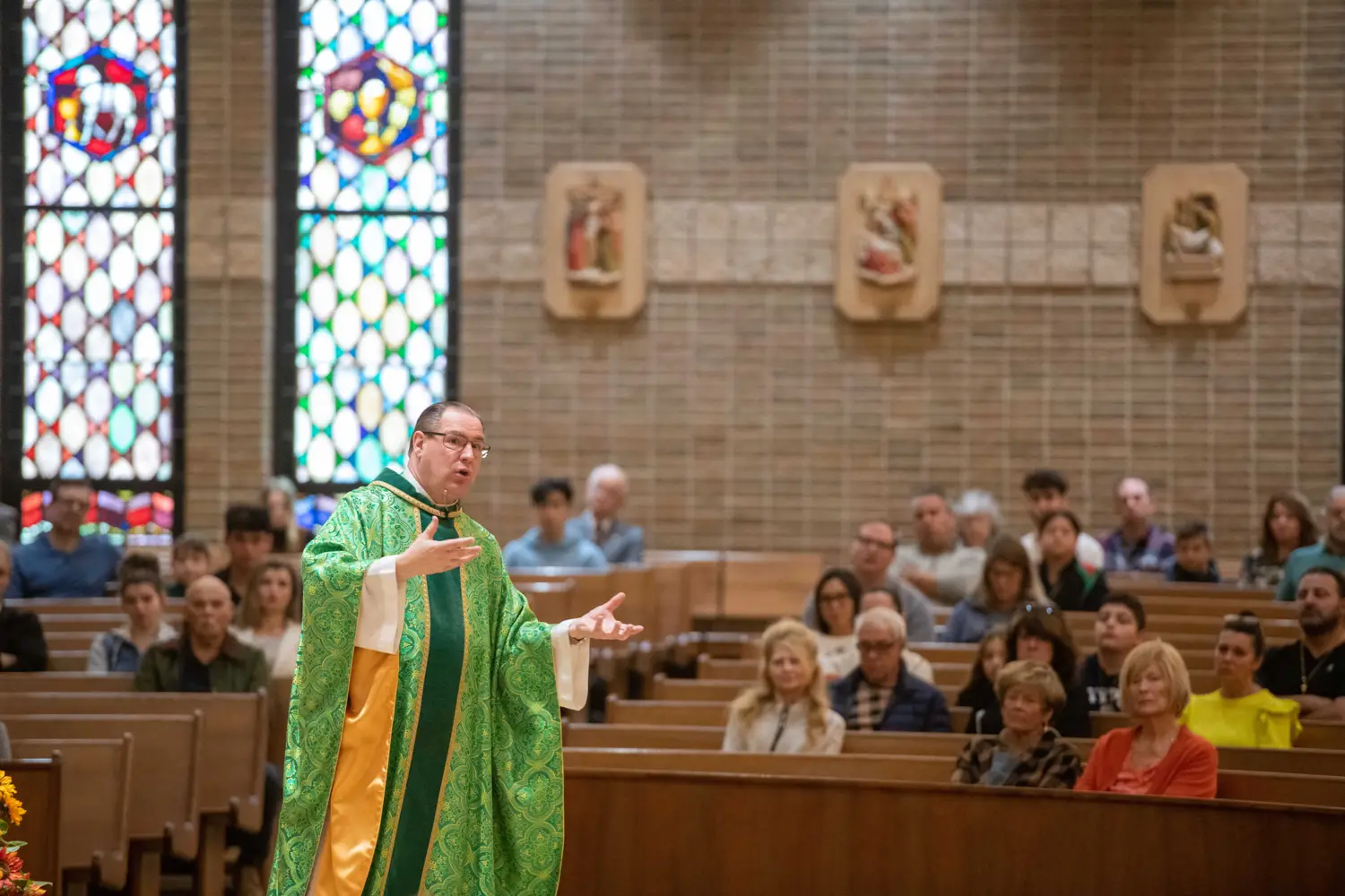 Msgr. Kasza giving a Homily